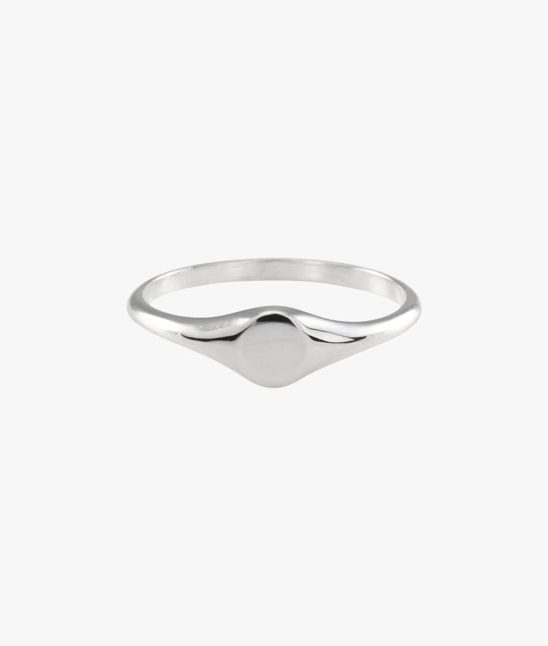 Sterling Silver Plain Solid Mini Oval Signet RinG
