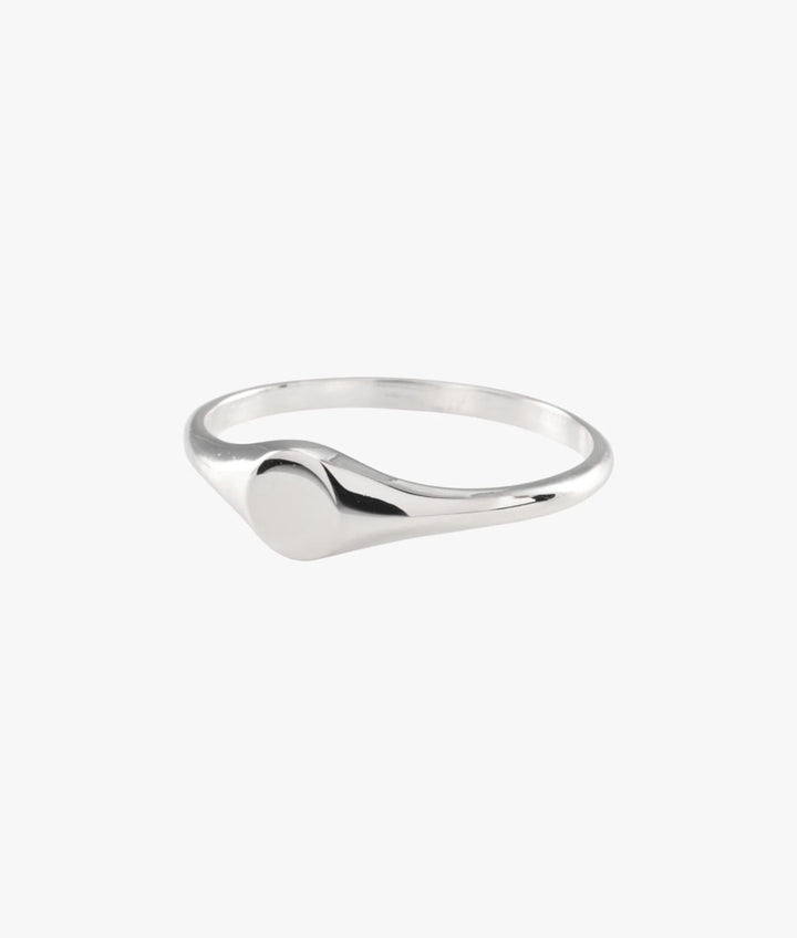 Sterling Silver Plain Solid Mini Oval Signet RinG