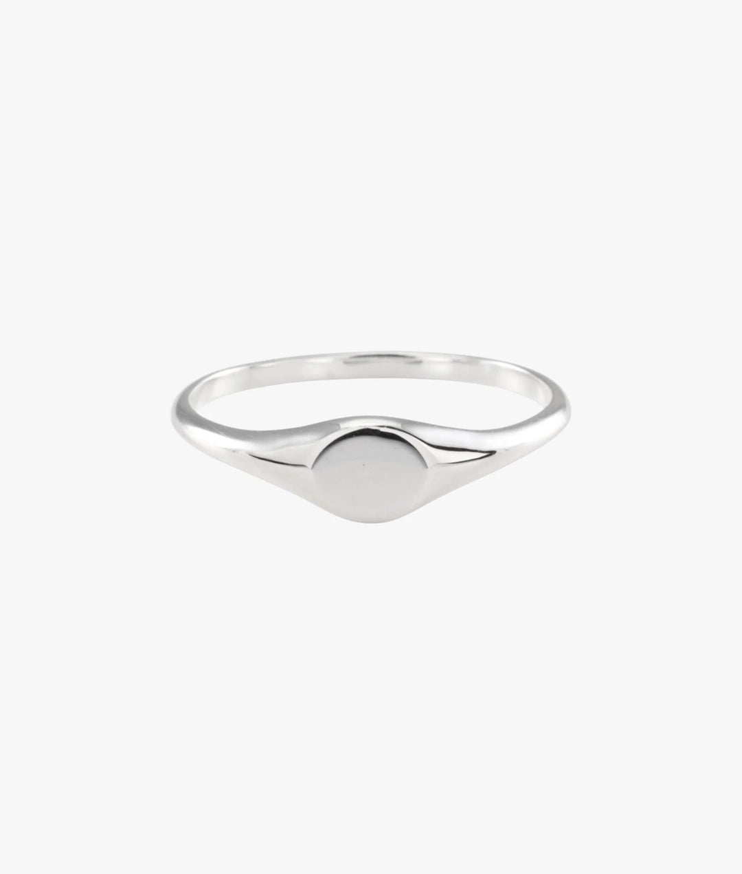 Sterling Silver Plain Solid Mini Horizontal Oval Signet Ring