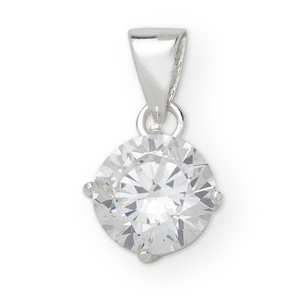 Silver Round CZ Necklace