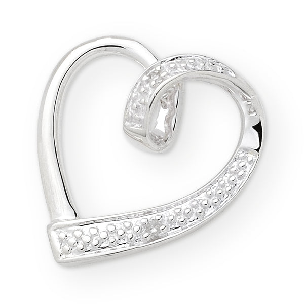 Silver Diamond Heart Necklace