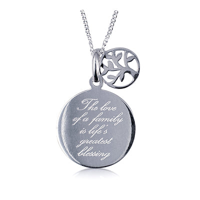 Silver Tree Of Life/Family Love Necklace