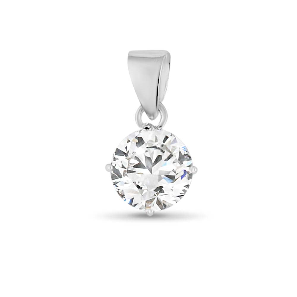 Silver 8MM Round CZ Necklace