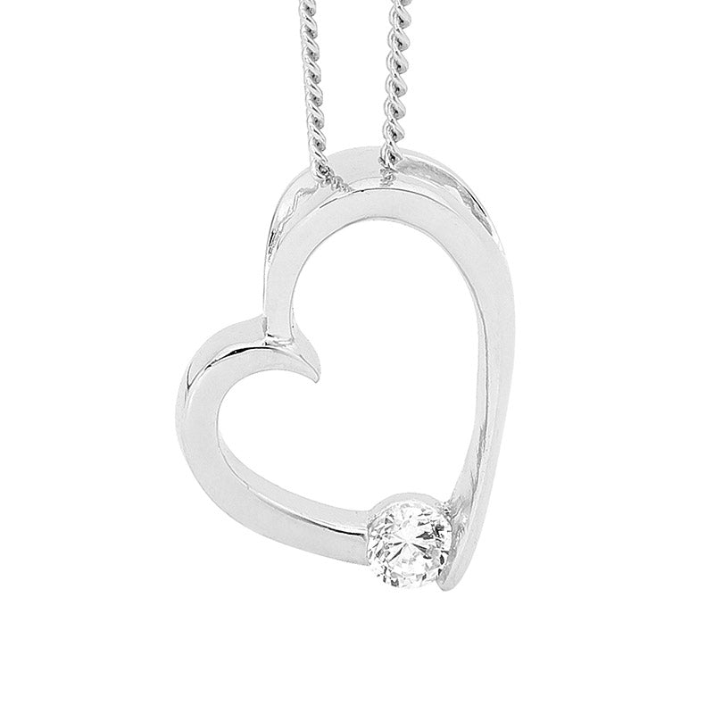 Ellani Silver Heart Necklace