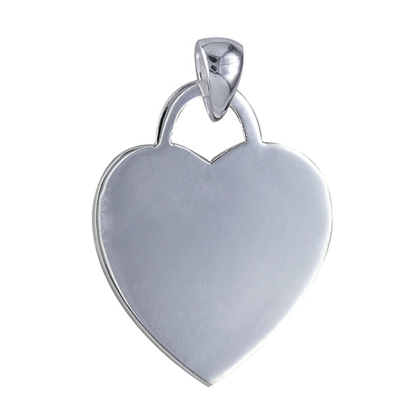 S/Silver 19 X 24Mm Heart Engraving Disc Pend