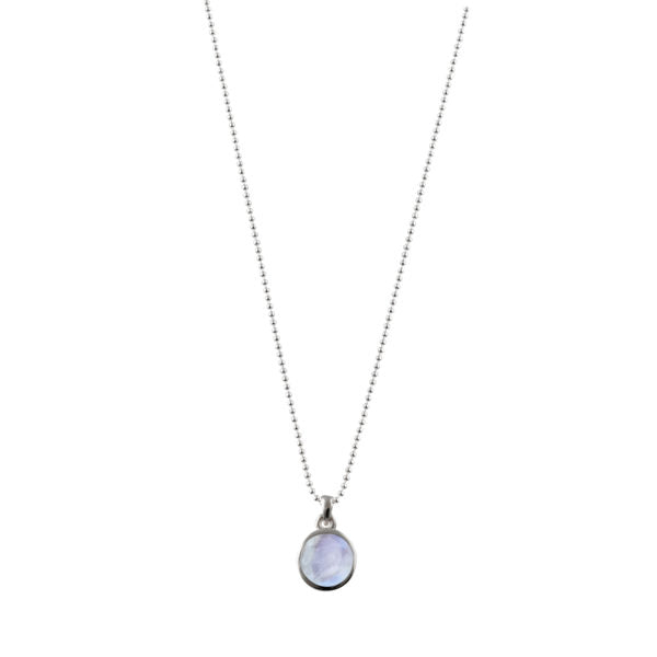 Von Treskow Silver Round Moonstone Necklace