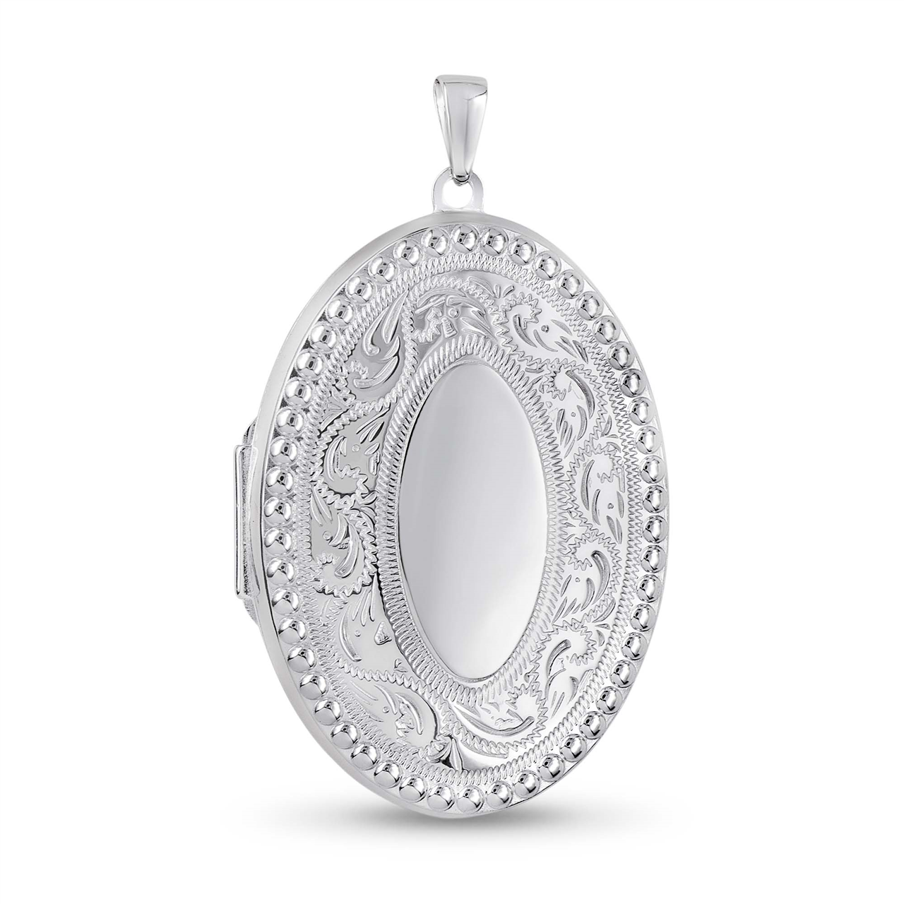S/S - Engraved Border Oval Locket – Deniliquin Jewellers