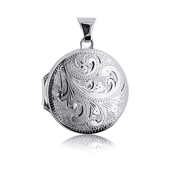 Silver Round Pattern Locket