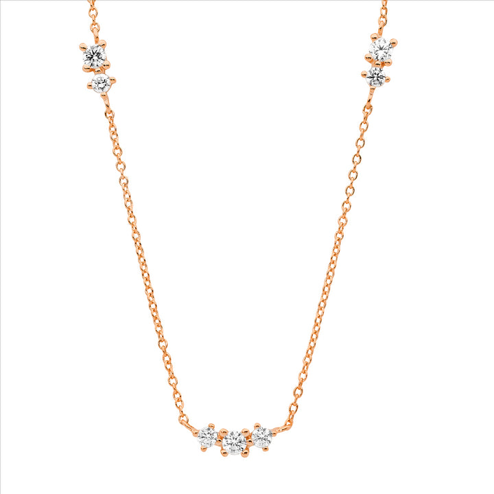 Ellani Rose Gold Plated CZ Necklace