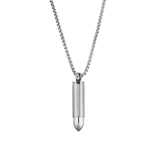Blaze Stainless Steel Men’S Necklace With Bullet Pendant