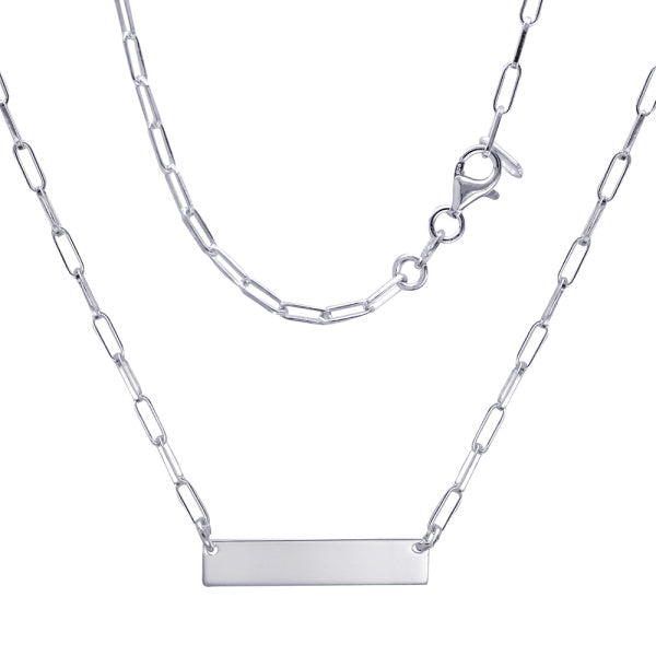 Silver ID Bar Necklace