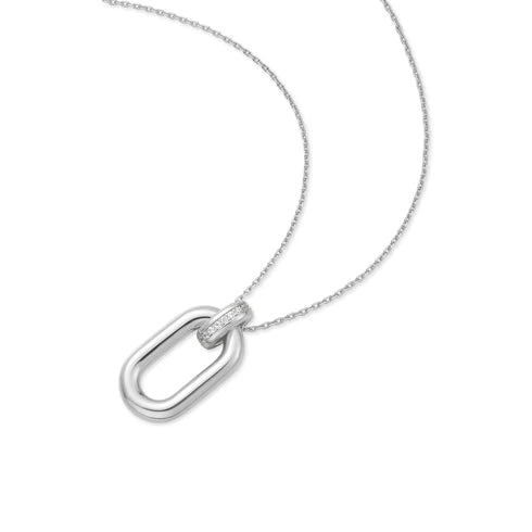 Ania Haie Silver Oval Hoop Pendant Necklace