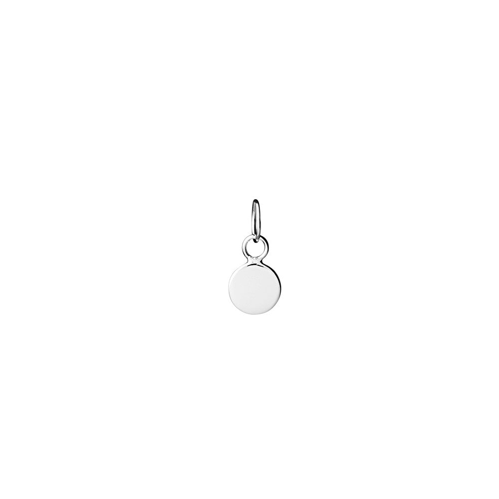 S/Silver Mini Flat Disc Pendant/ Charm