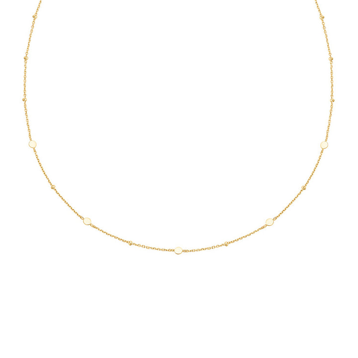 Ania Haie YG Plated Mini Disc & Bead Necklace