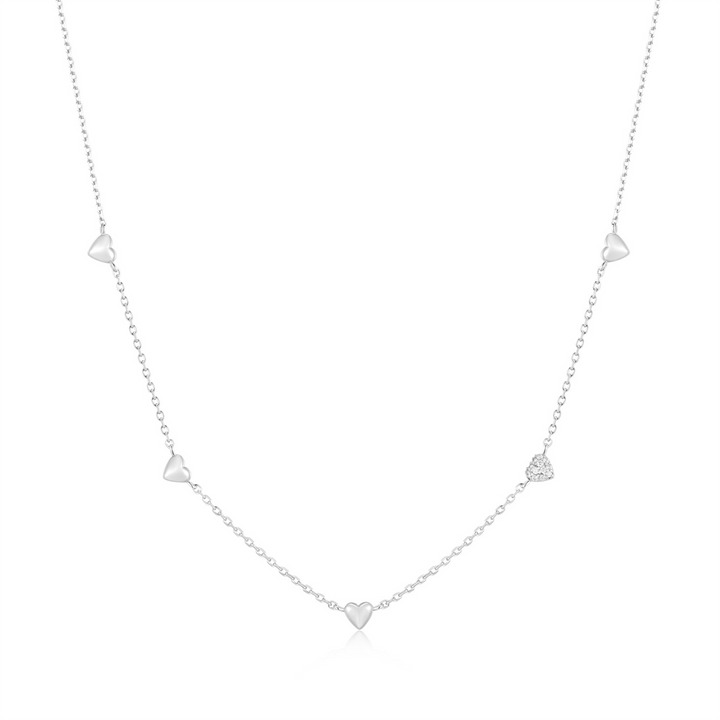 Ania Haie Silver Mini Heart Station Necklace
