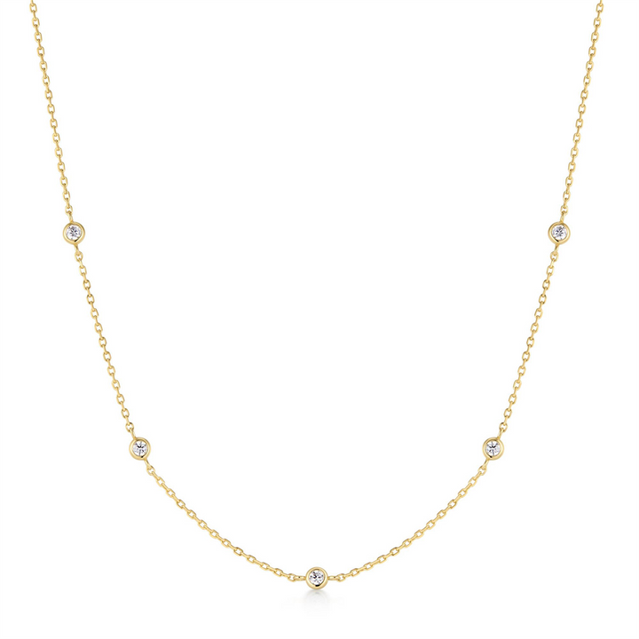 Ania Haie YG Plated CZ Station Necklace