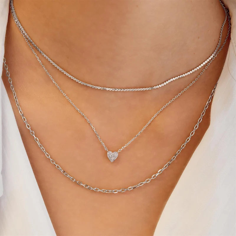 Ania Haie Silver Pave Heart Necklace