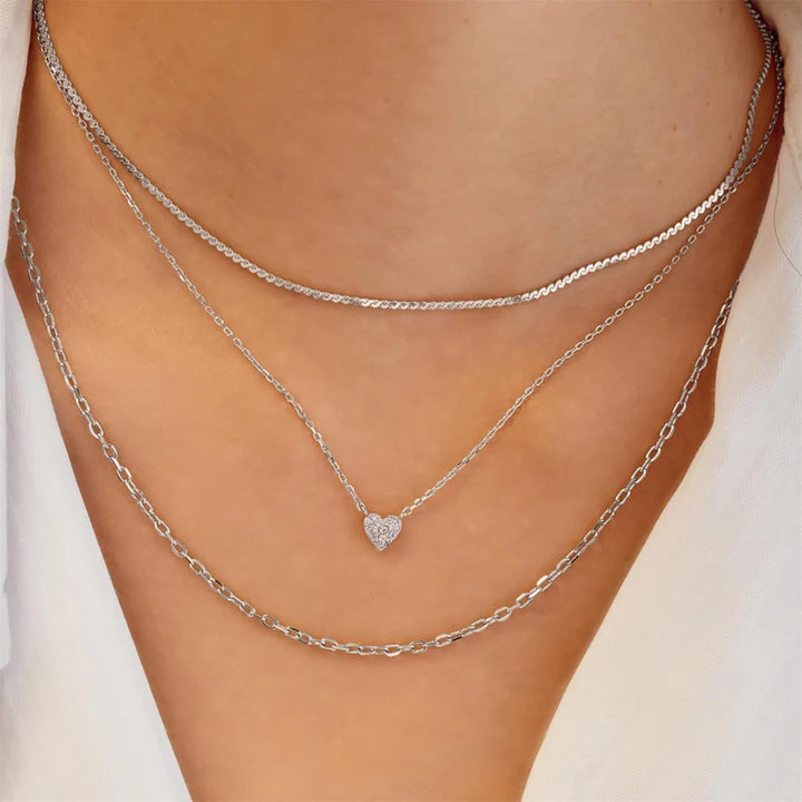 Ania Haie Silver Pave Heart Necklace