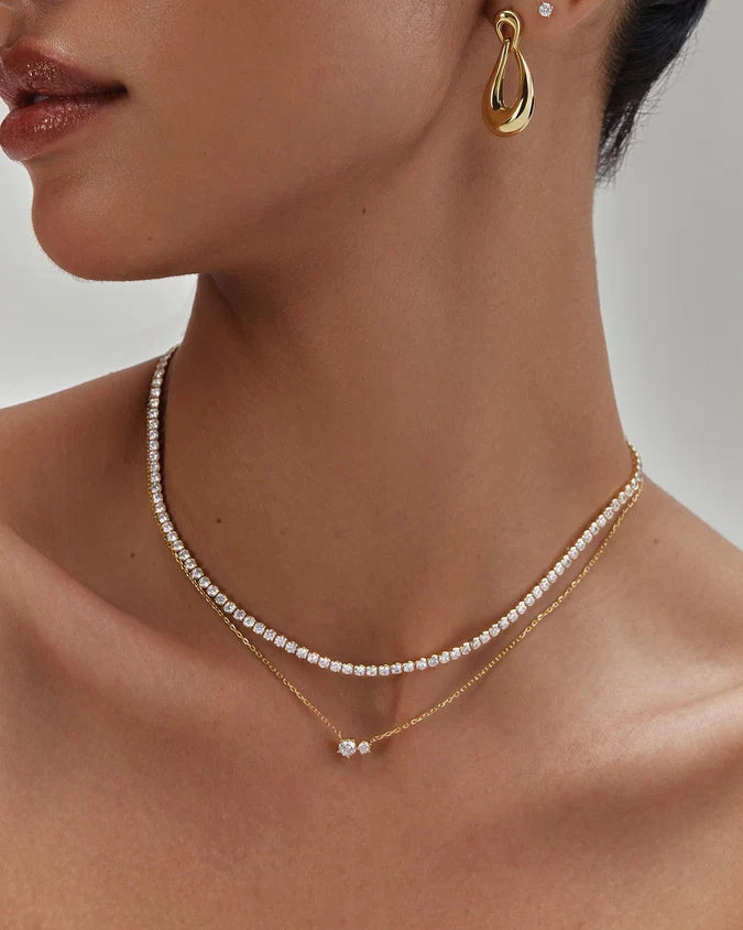 Ania Haie YG Plated Double CZ Necklace