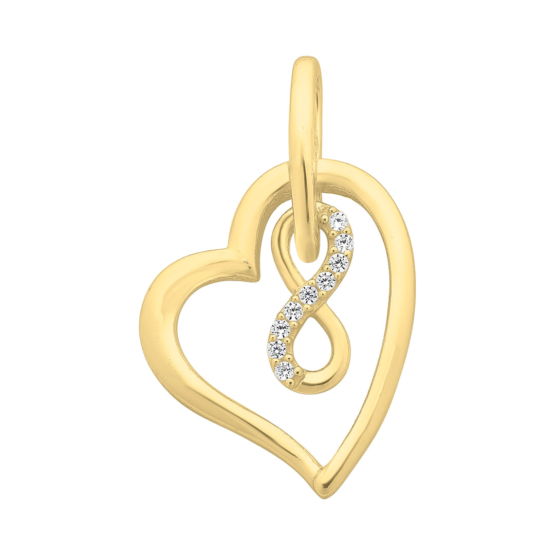 YG Plated Heart & Infinity Necklace