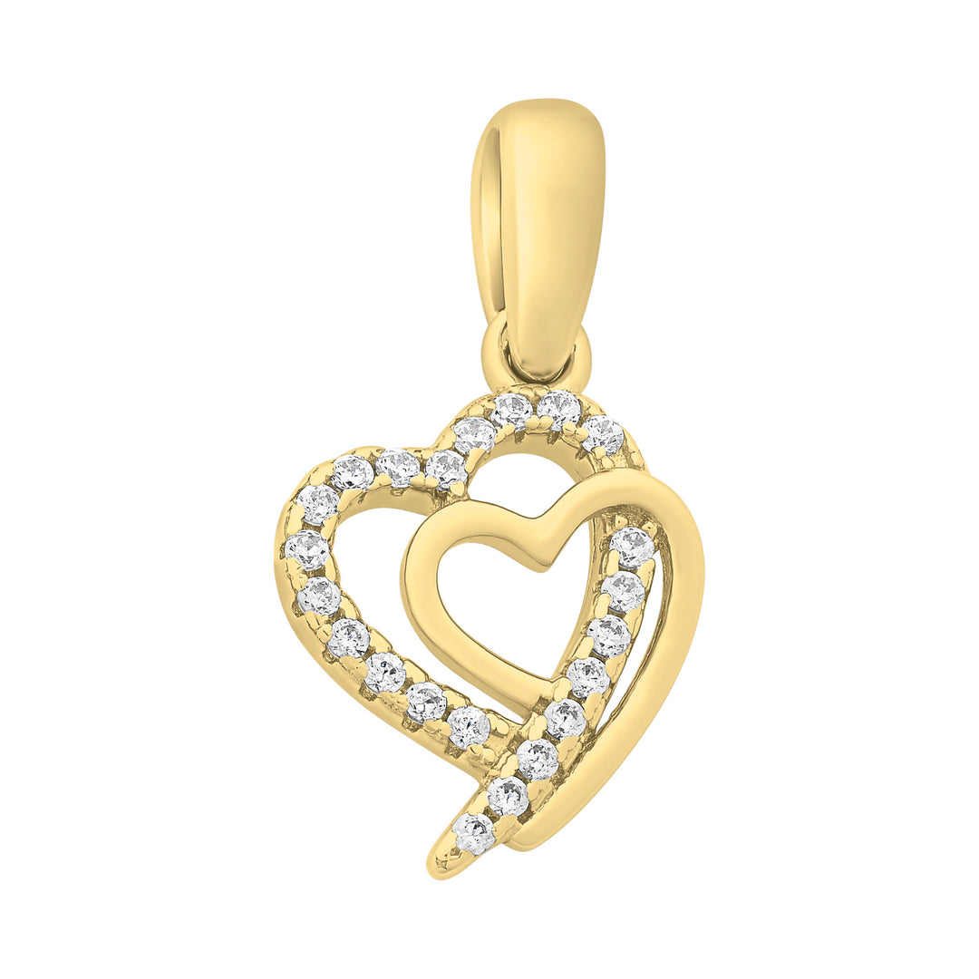 YG Plated CZ Heart Necklace