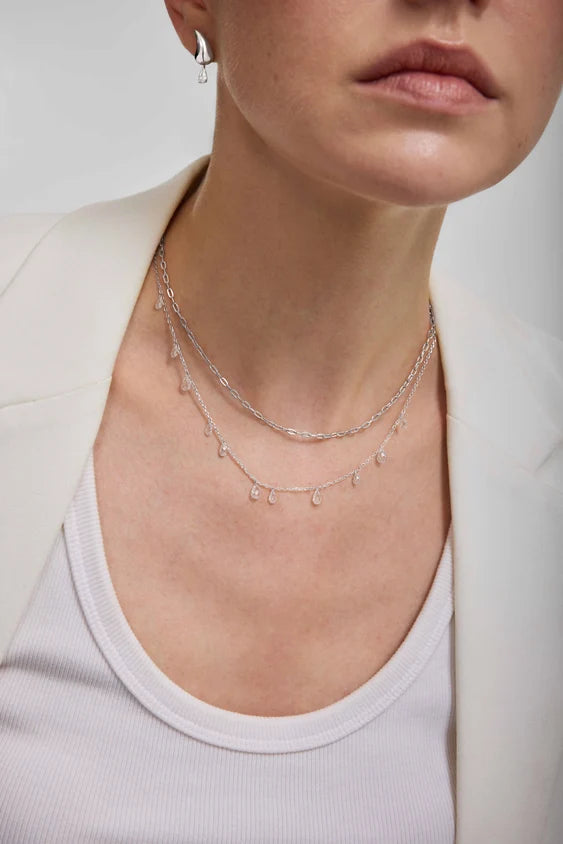 Ania Haie Silver CZ Tear Drop Necklace