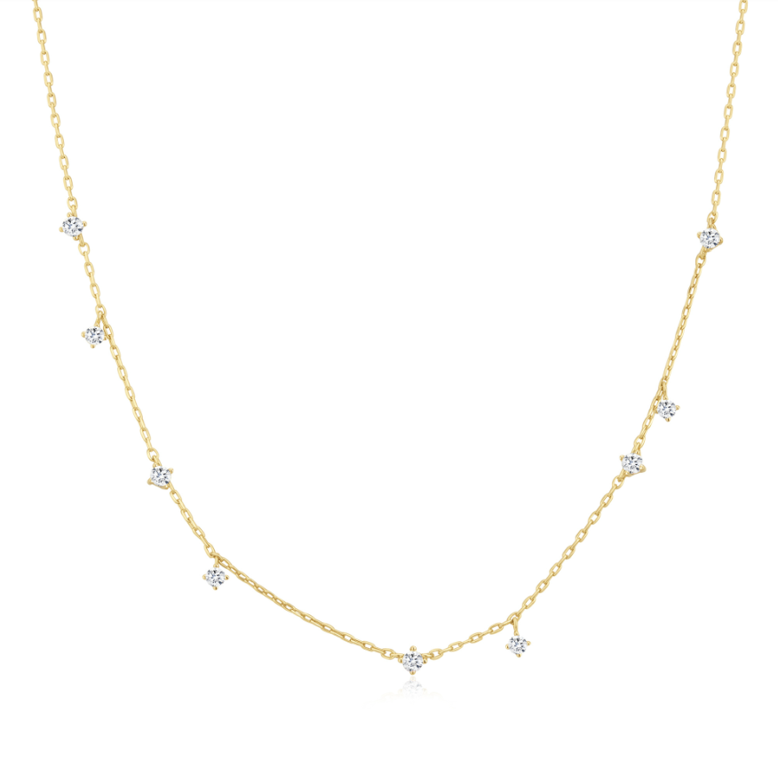 Ania Haie YG Plated Scattered CZ Necklace