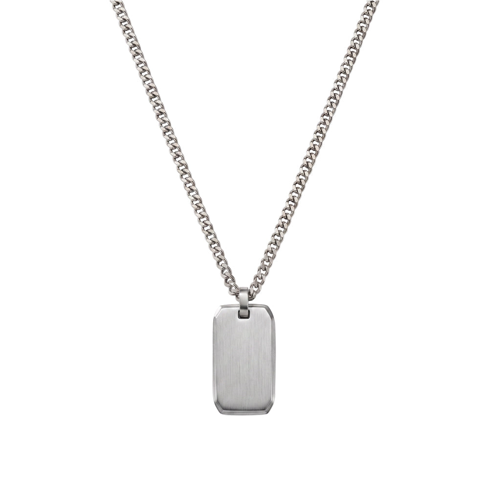 Blaze Steel Matte Finish Dog Tag Necklace