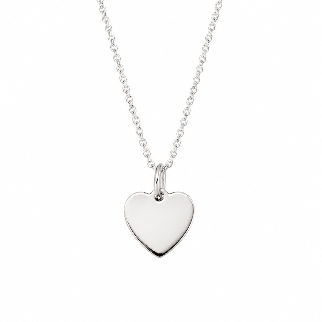 Silver Flat Heart Necklace