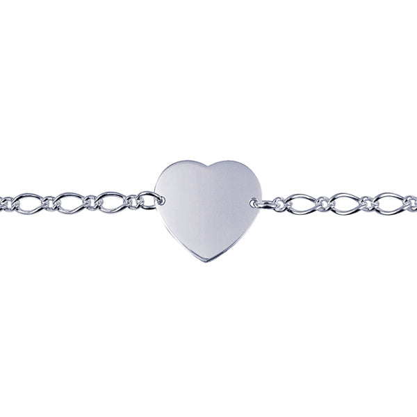 Silver Heart ID Bracelet