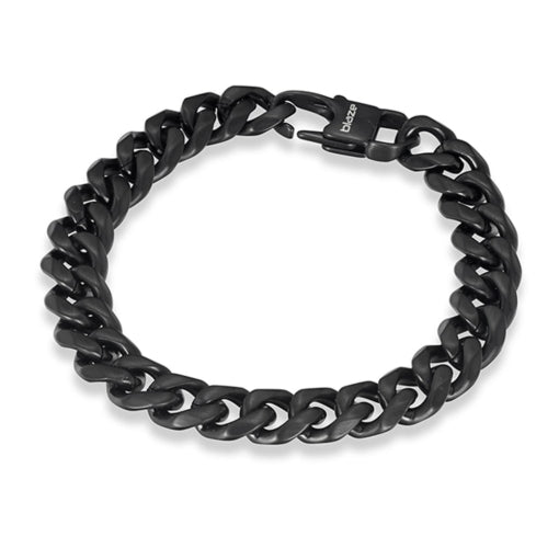 Blaze Black Stainless Steel Men’S Curb Link Bracelet