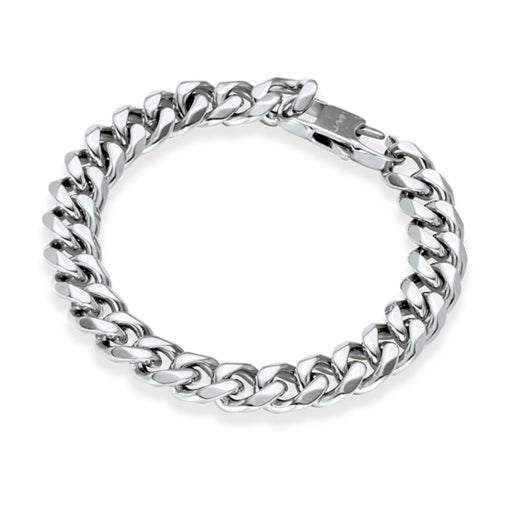 Blaze Stainless Steel 10Mm Curb Link Bracelet 22Cm