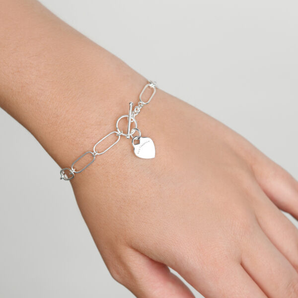 Von Treskow Fine Open Clip Chain Bracelet With Vt Flat Heart