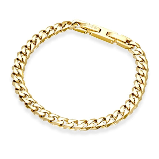 Blaze Gold Stainless Steel Men’S Cuban Link Bracelet