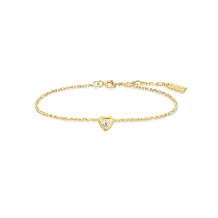 Ania Haie YG Plated CZ Shield Bracelet