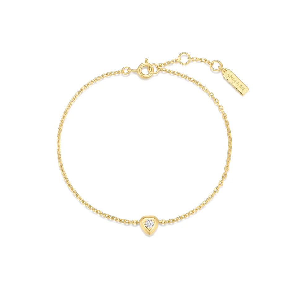 Ania Haie YG Plated CZ Shield Bracelet