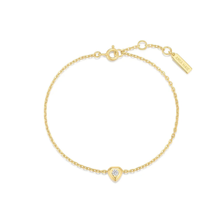 Ania Haie YG Plated CZ Shield Bracelet