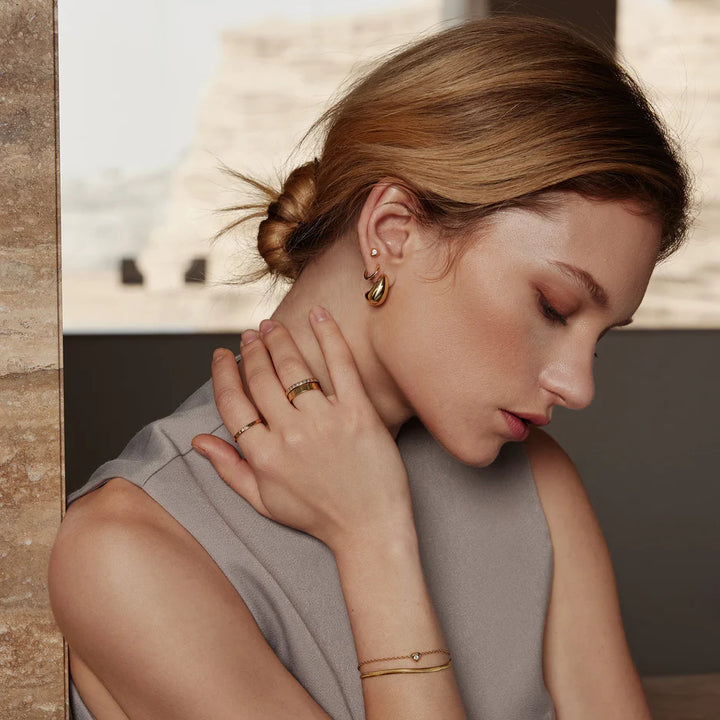 Ania Haie YG Plated CZ Shield Bracelet
