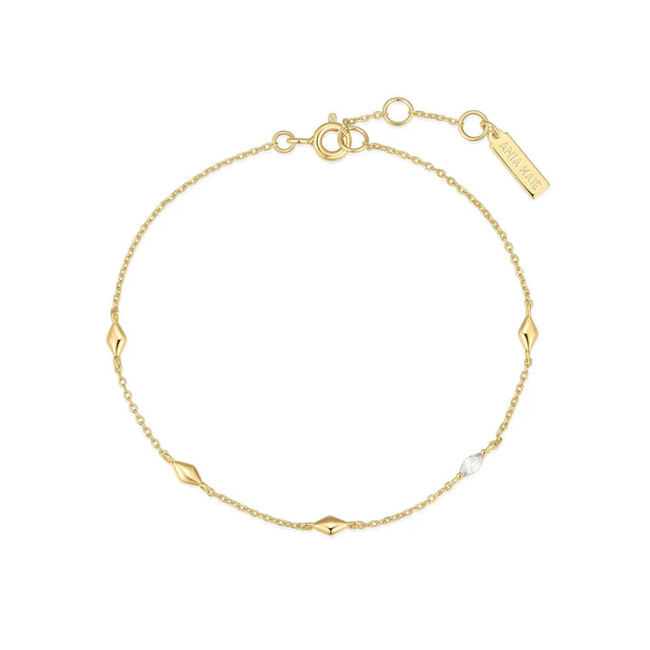 Ania Haie YG Plated Multi Rhombus CZ Bracelet