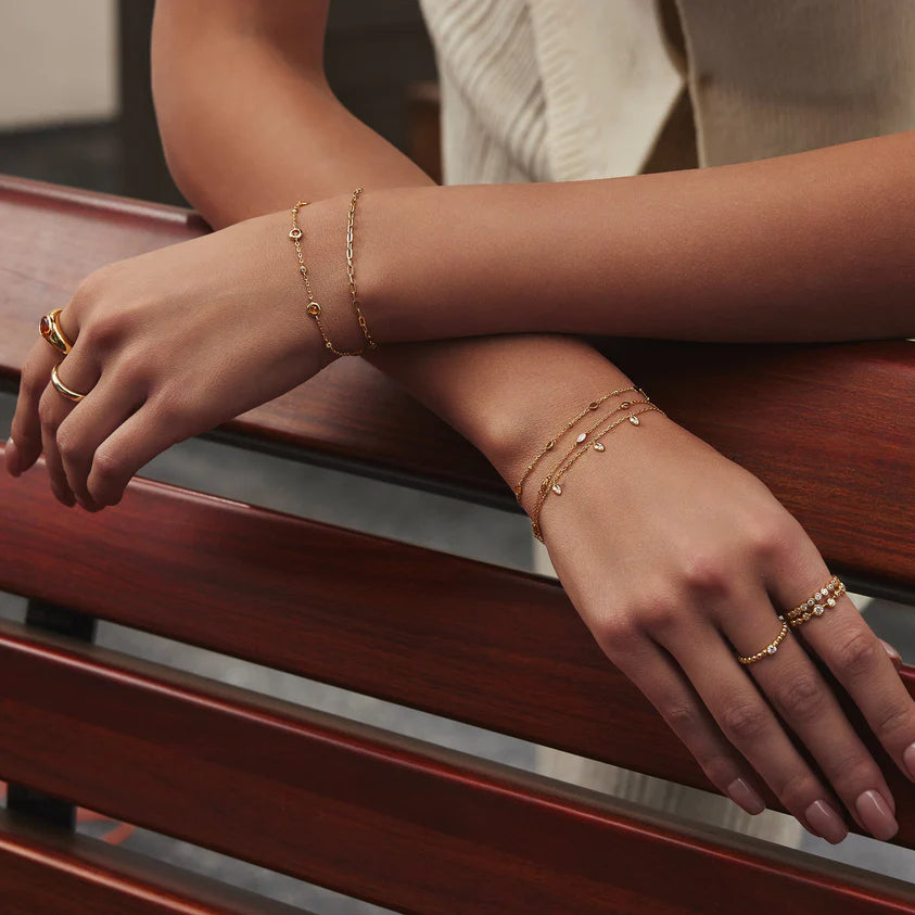 Ania Haie YG Plated Multi Rhombus CZ Bracelet