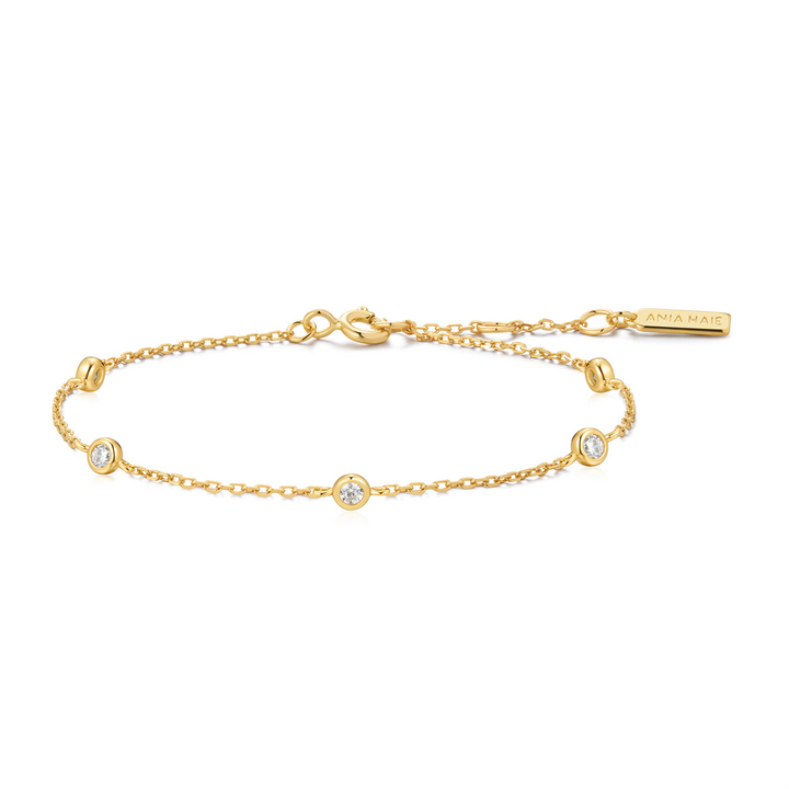 Ania Haie YG Plated CZ Station Bracelet