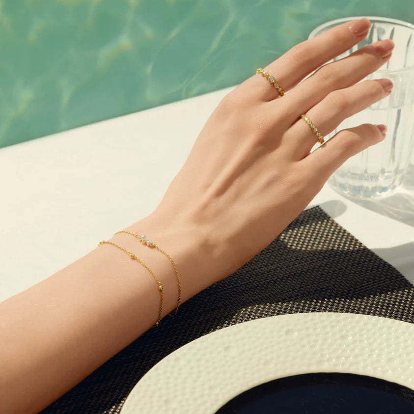 Ania Haie YG Plated CZ Station Bracelet