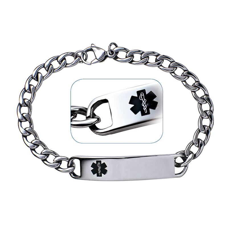 Steel Medical ID Bracelet