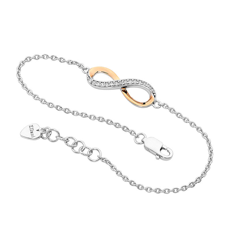 Ellani RG Plated CZ Infinity Bracelet