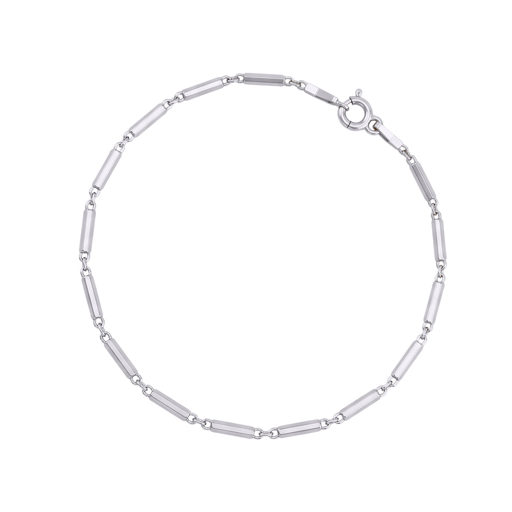 Silver Bar Link Bracelet