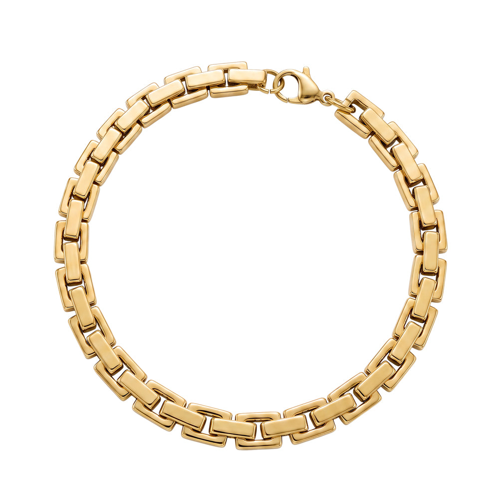 Blaze YG Plated Steel Heavy Chain Bracelet