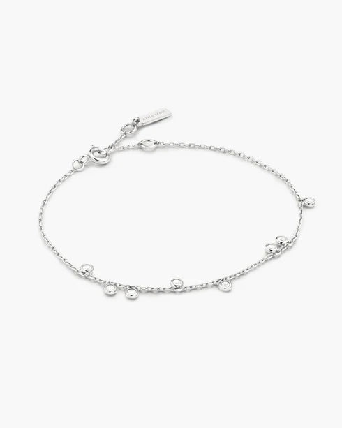 Ania Haie Silver CZ Bezel-Set Droplet Station Bracelet