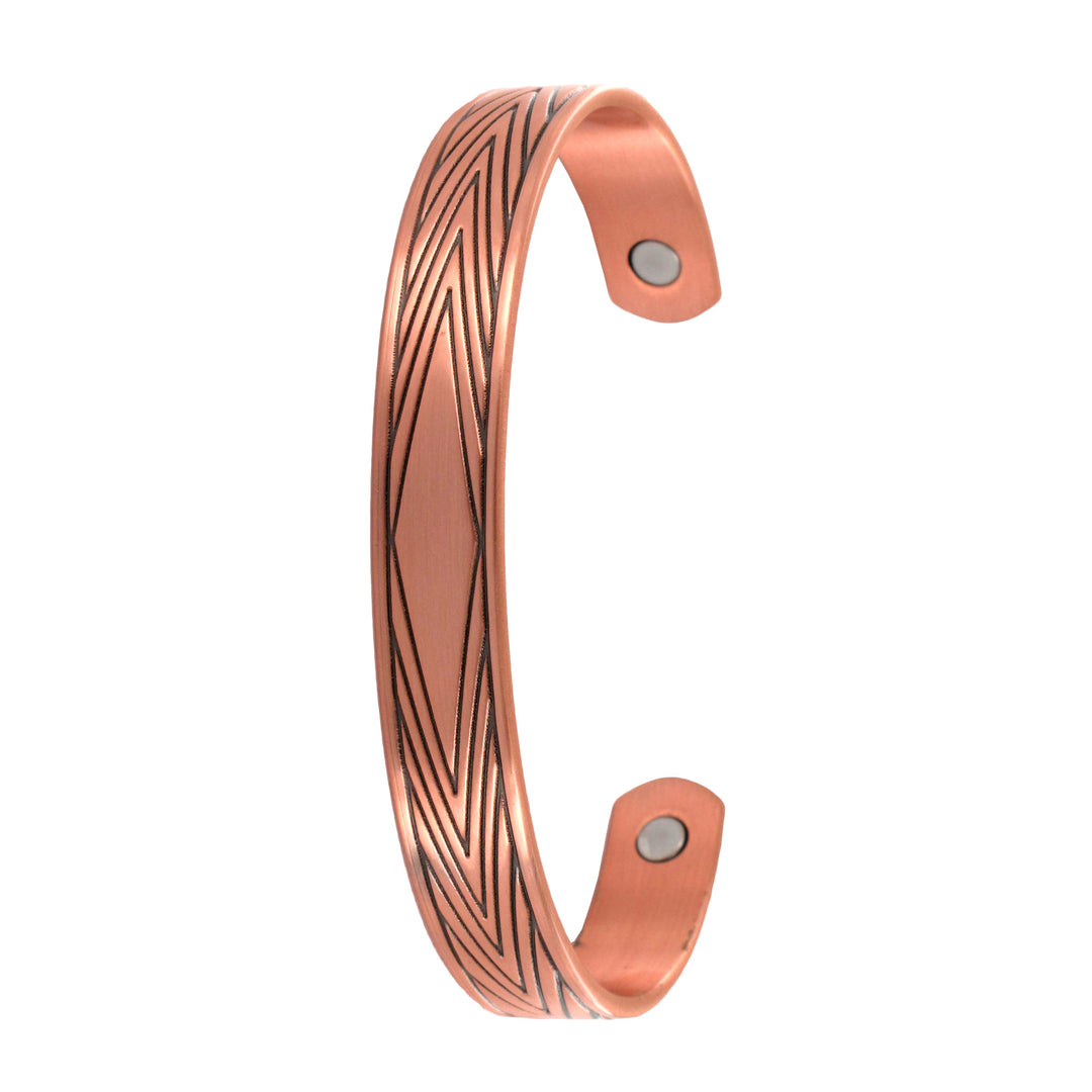 Diamond Pattern Copper Bangle - Unisex