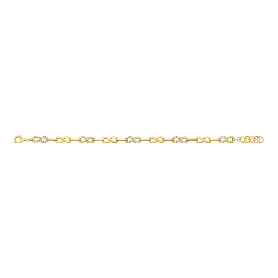 YG Plated CZ Infinty Bracelet