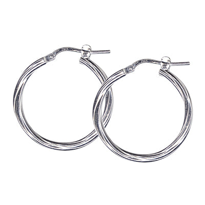 S/Silver 2Mm X 20Mm Twist Polished Hoop